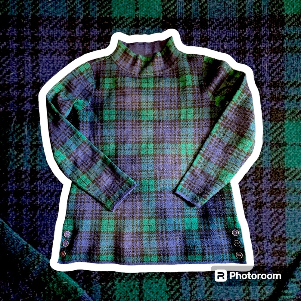 Appleseeds flannel print long sleeve top - Picture 1 of 10